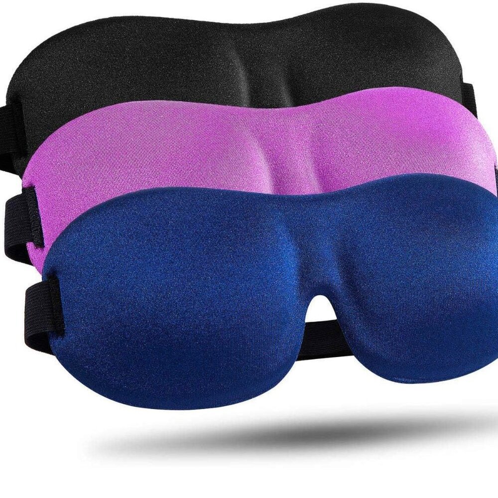 Sleep Mask for Side Sleeper 3 Pack, Blackout 3D Eye Mask for Sleeping, Night Bli